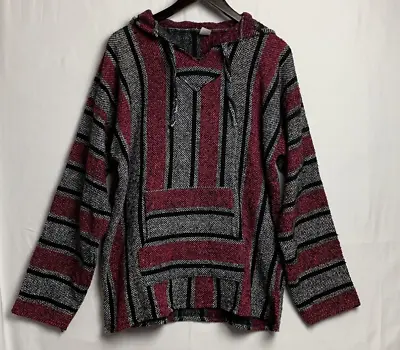 Mexican Baja Hoodie Hoody Jerga Rug Jumper Siesta Surf Hippy Baha Pullover Pink • $14