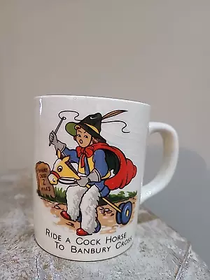 Vintage Children's Mug Nursery Rhyme 'Ride A Cock Horse' • $7.18