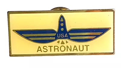 Vintage 1983 USA Astronaut Pin Blue Wings Rocket Epoxy Overlay • $8.75