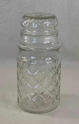 Vintage 1984 Planters Mr. Peanut Diamond Pattern Clear Glass Jar With Lid Kitch • $15