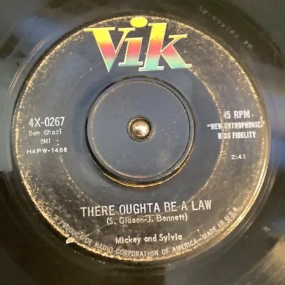 Mickey & Sylvia 45RPM “There Oughta Be A Law” 1957 50s Rock & Roll Oldies 7”  • $3
