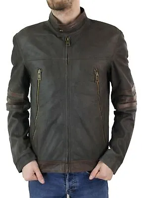 £49.99 • Buy Mens X-Men Wolverine Zipped Biker Racing Jacket Black Brown Real Leather Genuine
