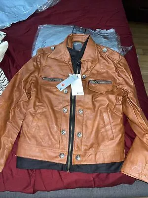 G Star Medium Brown Leather Jacket • $105