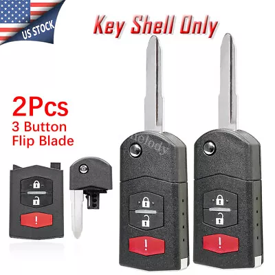 2 For Mazda 3 2007 2008 2009 MPV 2004 2005 2006 3 Button Flip Key Fob Case Cover • $13.85