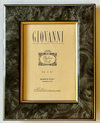 Giovanni Italian Gold Picture Frame Fits 3.5 X 5  Photo Marble Grey Italy Malden • $12.95