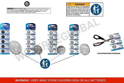 CR2032 CR2025 CR2016 CR2450 CR1616 3V Coin Button Lithium Battery PKCELL • $69.99