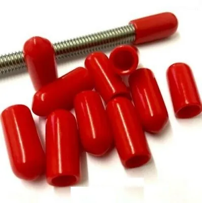  Red - Rod Bar Studding Stud Screws Bolts Cable Safety Vinyl Thread Cover Caps • £3.77