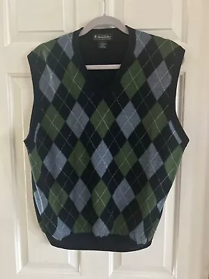 Brooks Brothers Sweater Vest Mens XXL Merino Wool V Neck Argyle • $34.99