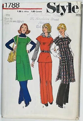 1970's Vintage Sewing Pattern Style 1788 TabardTunic Or Top &Trousers Bust 32.5 • £7.90