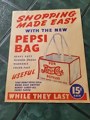 Vintage PEPSI COLA Double Dot Bag  Poster Sign • $58.99