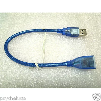 Blue Shielding Braid USB 2.0 A Female To A Male Extension Cable Cord Short • $3.99