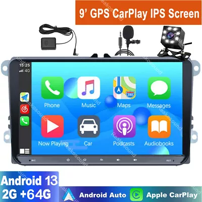 9  For VW Volkswagen Jetta Android 13 Car Stereo Radio GPS Navi WIFI Carplay Cam • $121.99