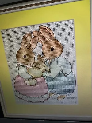 #57 Rabbit Family New Baby  Cross Stitch Kit With Clear Chart & Quality Threads • £4.99