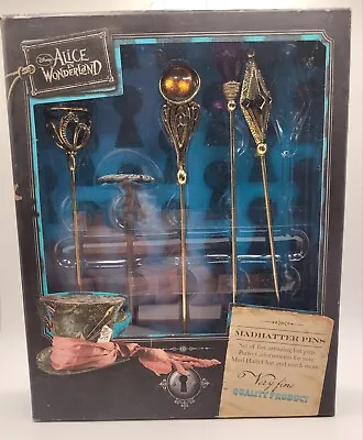Disney Alice In Wonderland Mad Hatter Hat Pins Set New Open Box • $20.11