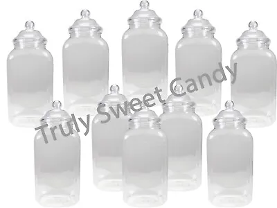 £12.74 • Buy *SLIGHT SECONDS* 10 SQUARE Retro Plastic Sweet Jars Candy Buffet Party Wedding