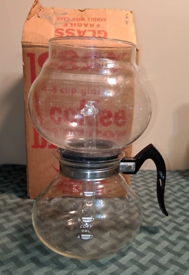 $56.42 • Buy Vintage Pyrex Cory Double Bubble Vacuum Coffee Percolator DRL W Box + Rod