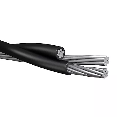 100' Voluta 6-6-6 Triplex Aluminum Overhead Service Drop Cable Black 600V • $100