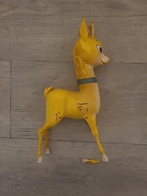 ***BROKEN***Vintage 1960's  Plastic Babycham Bambi Deer Fawn Ornament Size 7.5” • £24.99