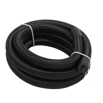 $20.99 • Buy Fuel Line Hose Braided Nylon Stainless Steel 8AN AN8 1/2  Oil Gas CPE 10ft Black