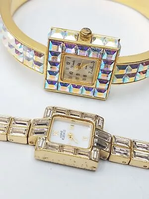 Anne Klein II & Xanadu Clear & AB Rhinestones Women's Watch Runs • $9.99