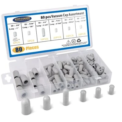 $12.94 • Buy Vacuum Cap Assortment, Rubber, Dropper ID From 5/32  To 3/8  Hose Caps Kit