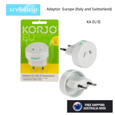 $17.50 • Buy KORJO Travel Plug Adaptor From Australia /NZ To Italy, Switzerland,Brazil, Chile