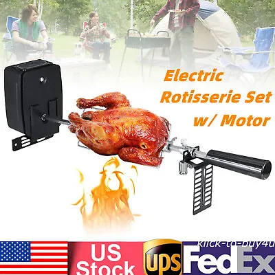 Rotisserie Kit With Motor For Gas Grill BBQ Fire Pit Stainless Stand Heavy Duty • $44.65