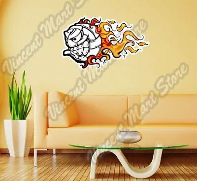 Flaming Volleyball Beach Ball Angry Wall Sticker Room Interior Decor 25 X16  • $19.99