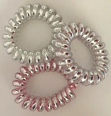 Spiral Coil Telephone Cord No-Tangle Plastic Elastics Hair Band Ponytail Bobbles • £2.99