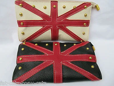 Black White Faux Leather Union Jack England Flag Ladies Purse Clutch Bag Uk Sell • £5.95