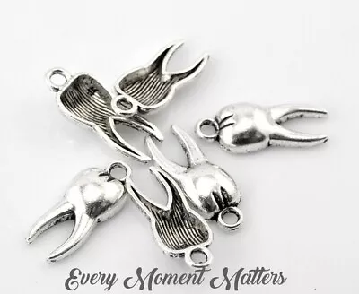 £2.29 • Buy 10 X Tibetan Silver TOOTH DENTIST TOOTH FAIRY HALLOWEEN 20x8mm Charms Pendants 