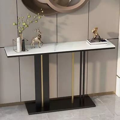 46  Luxurious Console Table Marble Entryway Table Golden Lines Accents Bar Table • £159.93