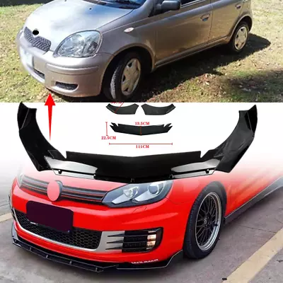 Universal Adjustable Front Bumper Lip Splitter Spoiler Glossy For Toyota Echo • $47.97