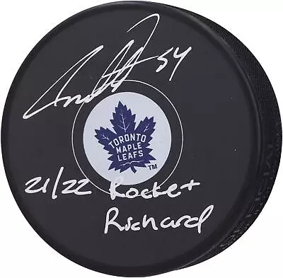 Auston Matthews Toronto Maple Leafs Signed Hockey Puck With  21/22 Richard  Insc • $289.99