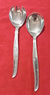 Salad Servers Dixon Deluxe Atomic Star Starburst MCM Stainless Flatware Japan • $9.88