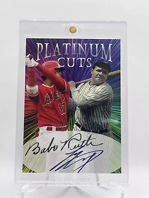 Shohei Ohtani & Babe Ruth Platinum Cut FAX Auto Card #’d /1000 SP • $2.25