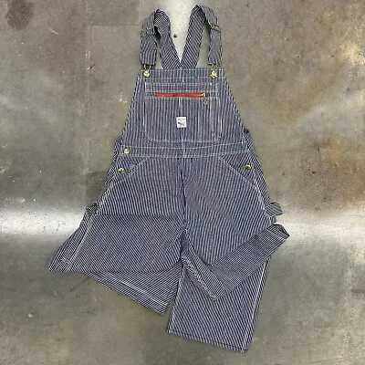 Vintage Pointer Brand  Overalls Hickory Stripe Engineer Bibs Made In USA 70s 80s • $120