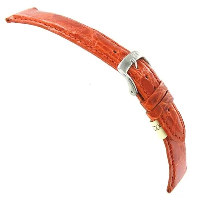 20mm Morellato Italy Orange Genuine Certified Crocodile Stitched Mens Watch Band • $77.35