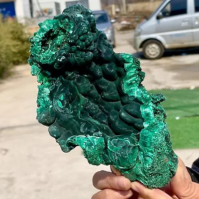 1.82LB Natural Glossy Malachite Cat Eyetransparent Cluster Rough Mineral Sample • $1.36