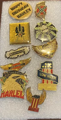 Lot Harley Davidson Motorcycle 10 Vest Pins Tacs Vintage • $40