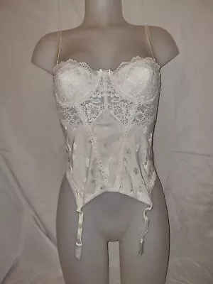 Gorgeous Cream BALLET Underwired Corset Basque Top Suspenders Size 34B (TV) • £8.99