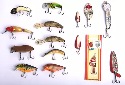 Vintage Fishing Lure Lot Of 15 Heddon Meadow Mouse Buck Perry Lazy Ike Mirrolure • $9.95