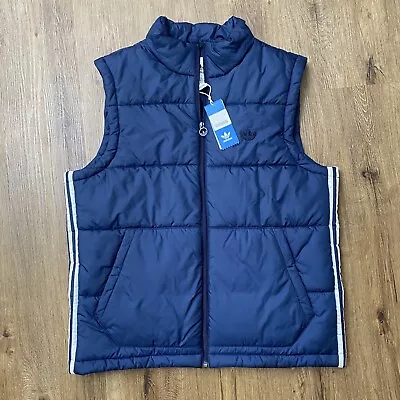 NWT Adidas Originals Padded Puffer Vest Mens Large Blue GE1297 • $40