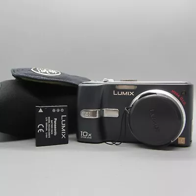 Panasonic Digital Camera  Lumix DMC-TZ1 5.0MP Black Tested • £64.99