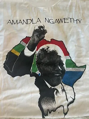 Vintage Nelson Mandela Shirt Mens XXL White 1990sAbolish Apartheid Amandla • $50