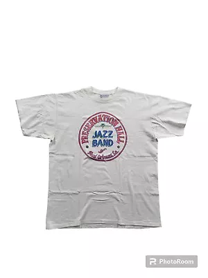VINTAGE GRAPHIC TEE - NEW ORLEANS JAZZ BAND - PRESERVATION HALL - 90s - VACATION • $21.73