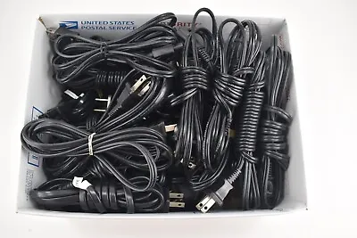 Lot Of 10 Two-Prong 6.75ft AC Power Cord Cables NEMA 1-15P C7 • $13.55