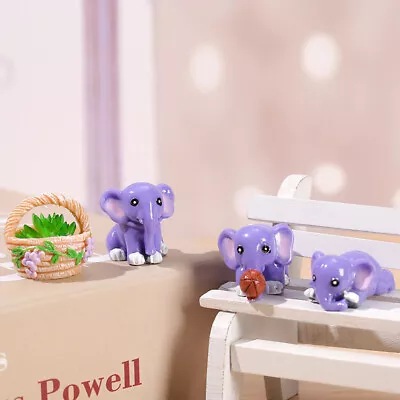 Elephant Figurine Decor Mini Potted Garden Animal Statue Miniature Resin Cr Hu • $0.94