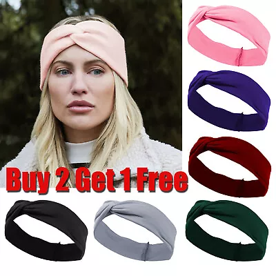 Women's Ladies Turban Headbands Yoga Hair Bands Sports Bandana Headband • £2.17