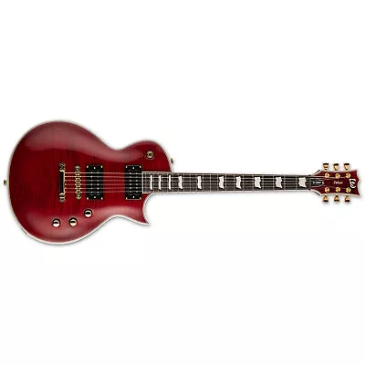 ESP LTD EC-1000T CTM Guitar Macassar Ebony Fretboard See Thru Black Cherry • $1399